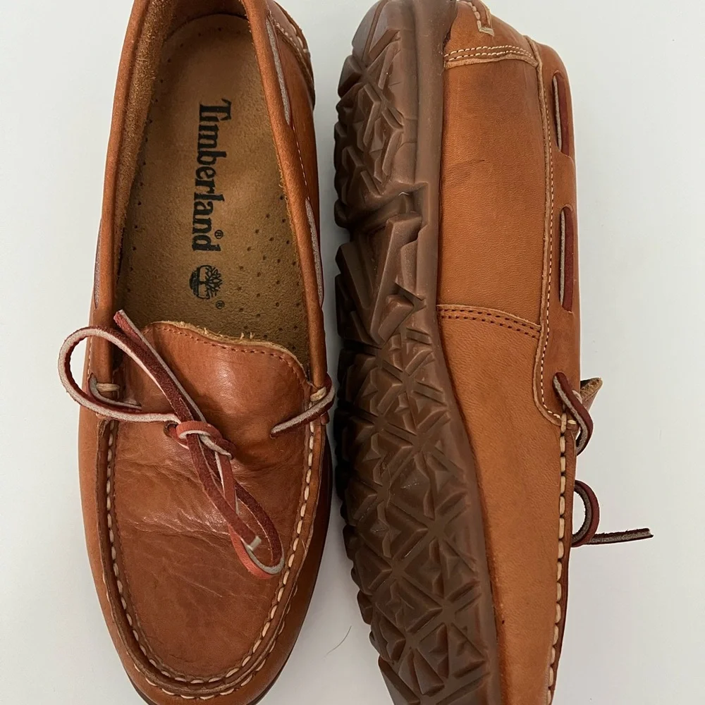 Timberland Men's Brown Leather Boat Shoes Sz 8 Men’s - Picture 4 of 8